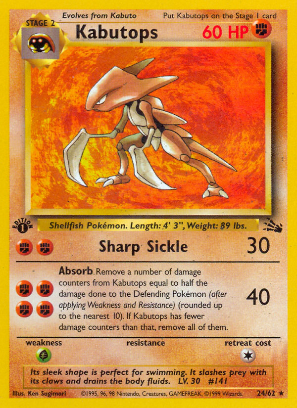 Kabutops (24/62) [Fossil 1st Edition] | Shuffle n Cut Hobbies & Games