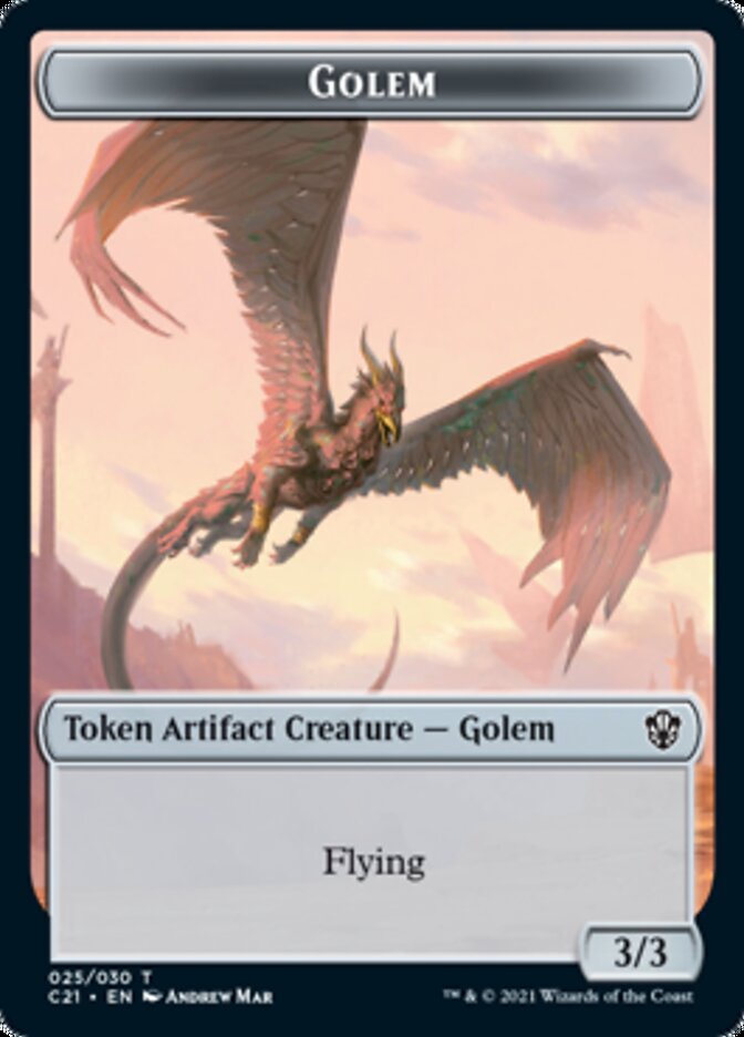 Golem (025) // Thopter Double-Sided Token [Commander 2021 Tokens] | Shuffle n Cut Hobbies & Games