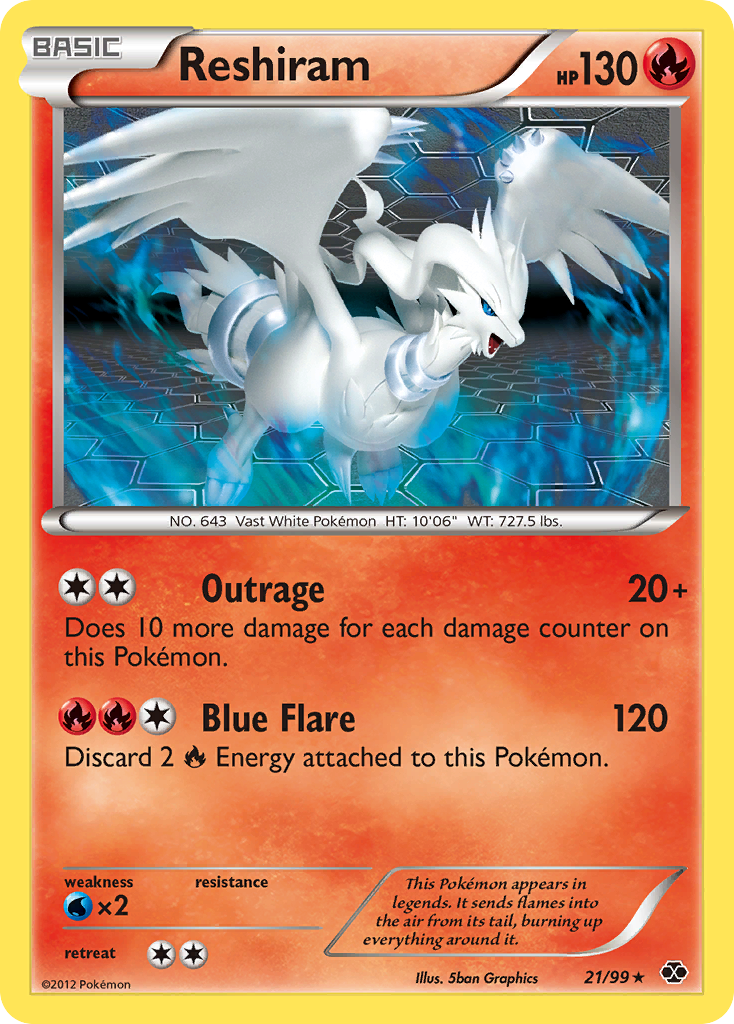 Reshiram (21/99) [Black & White: Next Destinies] | Shuffle n Cut Hobbies & Games