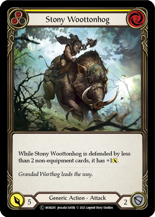 Stony Woottonhog (Yellow) [U-MON285-RF] Unlimited Rainbow Foil | Shuffle n Cut Hobbies & Games