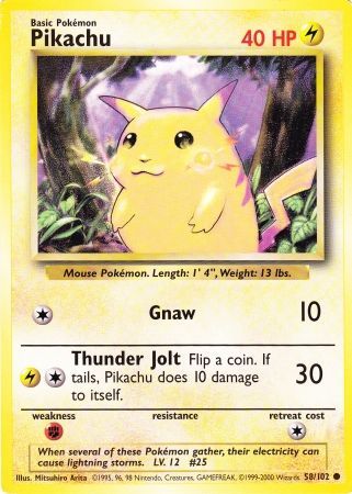 Pikachu (58/102) (Jumbo Card) [Base Set Unlimited] | Shuffle n Cut Hobbies & Games