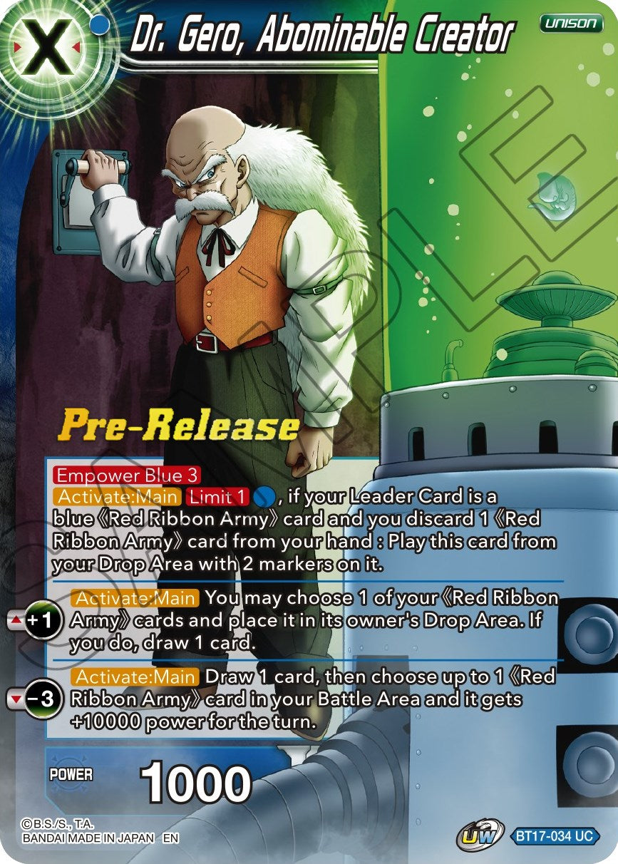 Dr. Gero, Abominable Creator (BT17-034) [Ultimate Squad Prerelease Promos] | Shuffle n Cut Hobbies & Games