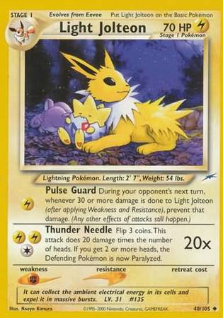 Light Jolteon (48/105) [Neo Destiny Unlimited] | Shuffle n Cut Hobbies & Games