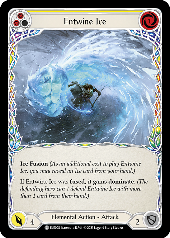 Entwine Ice (Yellow) [ELE098] (Tales of Aria)  1st Edition Rainbow Foil | Shuffle n Cut Hobbies & Games