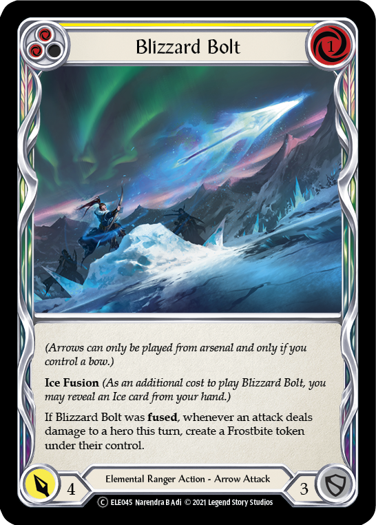 Blizzard Bolt (Yellow) [U-ELE045] Unlimited Rainbow Foil | Shuffle n Cut Hobbies & Games