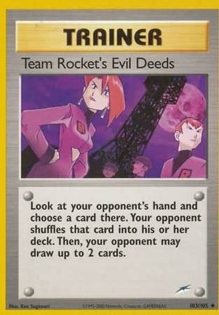 Team Rocket's Evil Deeds (103/105) [Neo Destiny Unlimited] | Shuffle n Cut Hobbies & Games