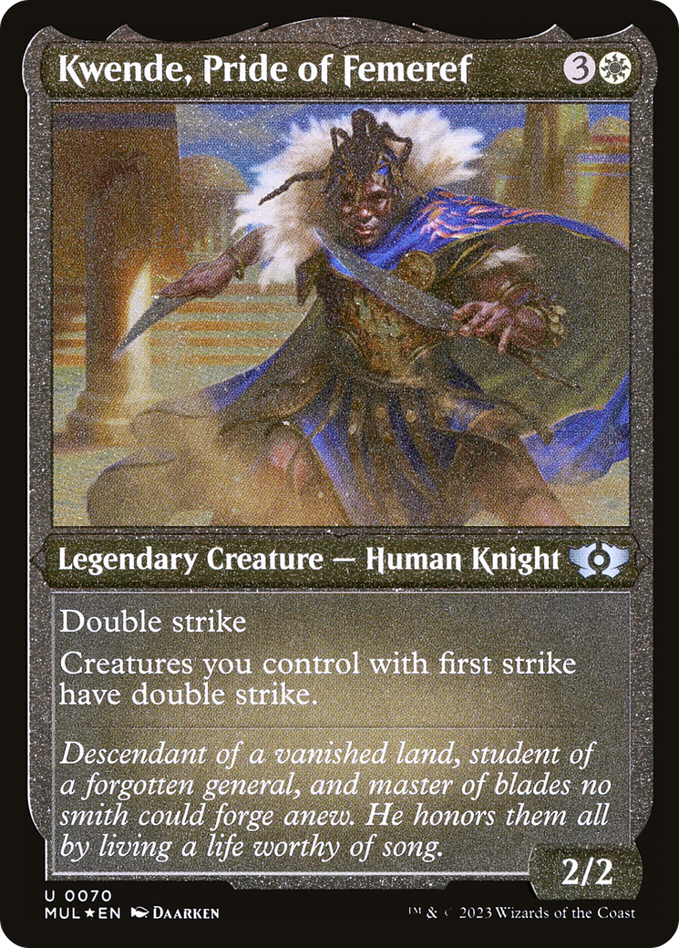 Kwende, Pride of Femeref (Foil Etched) [Multiverse Legends] | Shuffle n Cut Hobbies & Games