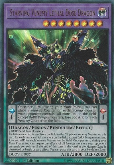 Starving Venemy Lethal Dose Dragon [DUOV-EN037] Ultra Rare | Shuffle n Cut Hobbies & Games