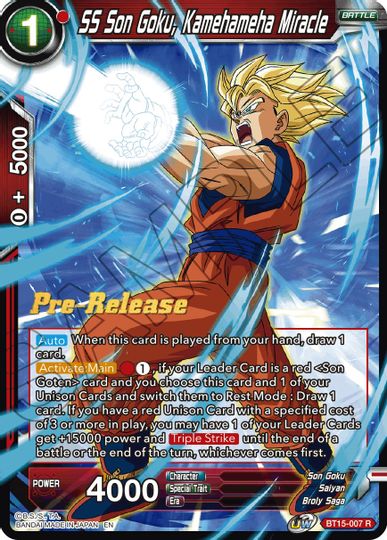 SS Son Goku, Kamehameha Miracle (BT15-007) [Saiyan Showdown Prerelease Promos] | Shuffle n Cut Hobbies & Games