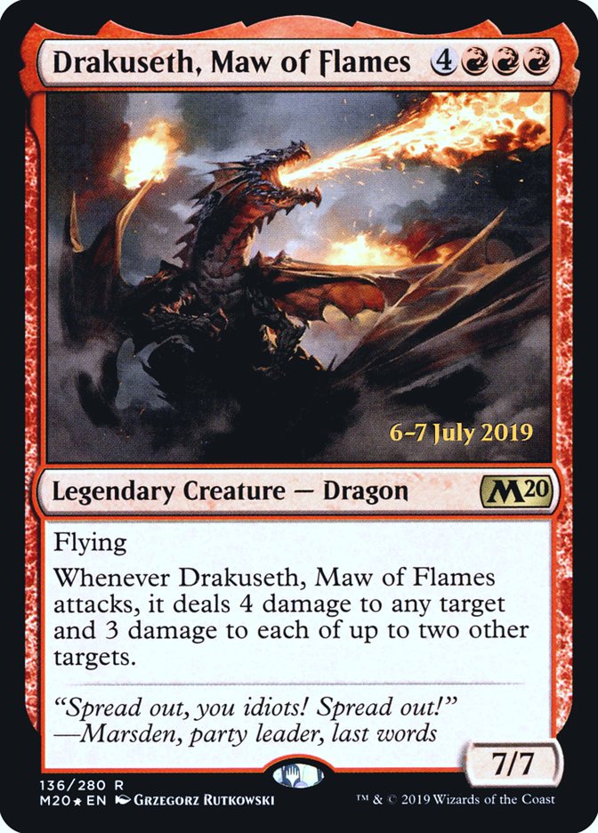 Drakuseth, Maw of Flames [Core Set 2020 Prerelease Promos] | Shuffle n Cut Hobbies & Games