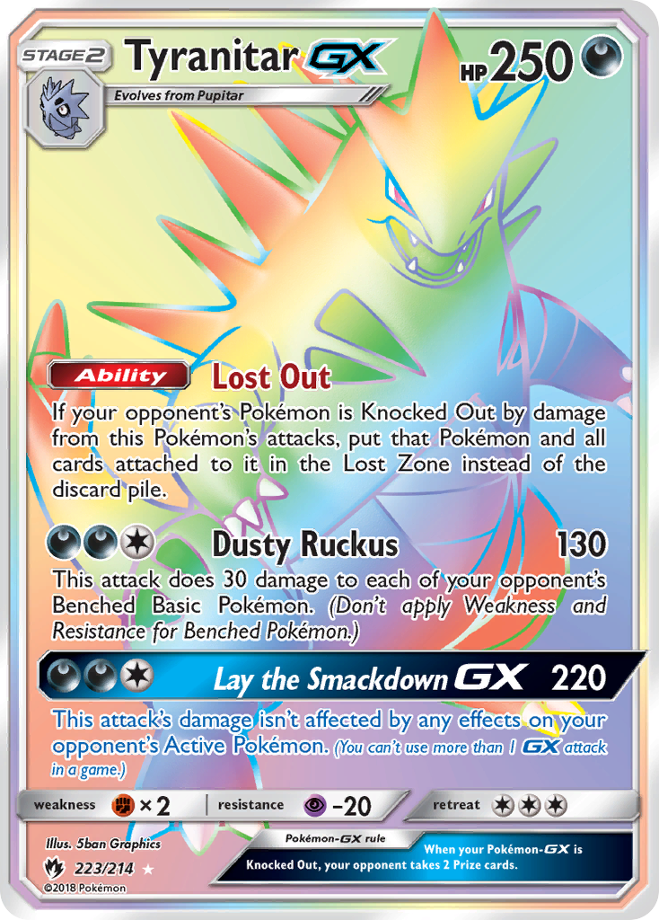 Tyranitar GX (223/214) [Sun & Moon: Lost Thunder] | Shuffle n Cut Hobbies & Games