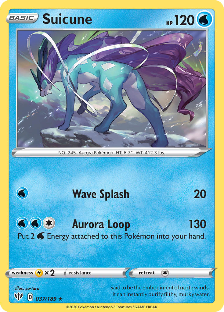 Suicune (037/189) (Theme Deck Exclusive) [Sword & Shield: Darkness Ablaze] | Shuffle n Cut Hobbies & Games