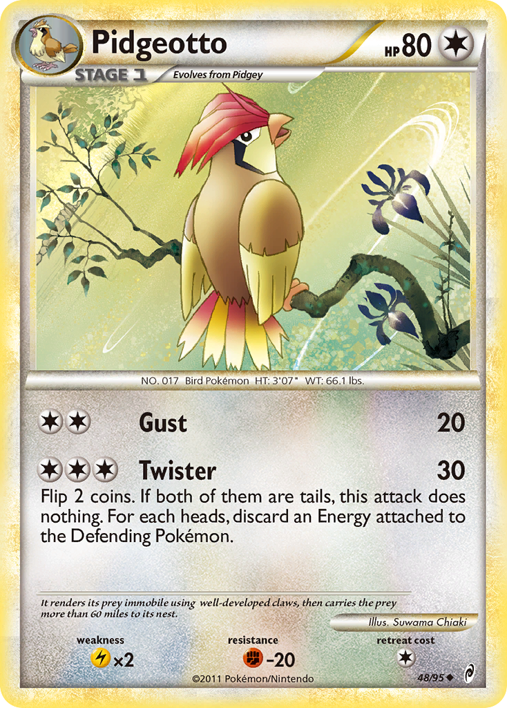 Pidgeotto (48/95) [HeartGold & SoulSilver: Call of Legends] | Shuffle n Cut Hobbies & Games