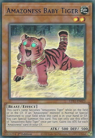 Amazoness Baby Tiger (Blue) [LDS1-EN023] Ultra Rare | Shuffle n Cut Hobbies & Games