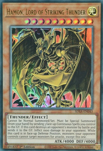 Hamon, Lord of Striking Thunder [SDSA-EN043] Ultra Rare | Shuffle n Cut Hobbies & Games