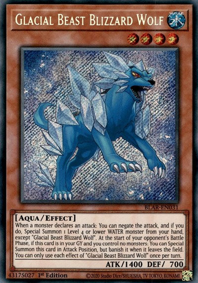 Glacial Beast Blizzard Wolf [BLAR-EN031] Secret Rare | Shuffle n Cut Hobbies & Games