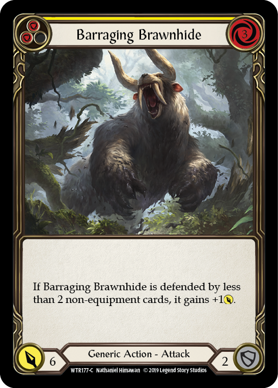 Barraging Brawnhide (Yellow) [WTR177-C] Alpha Print Normal | Shuffle n Cut Hobbies & Games