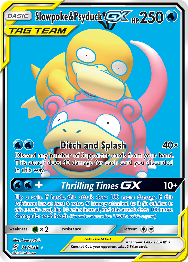 Slowpoke & Psyduck GX (217/236) [Sun & Moon: Unified Minds] | Shuffle n Cut Hobbies & Games