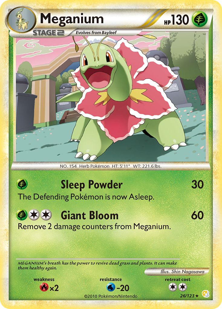 Meganium (26/123) [HeartGold & SoulSilver: Base Set] | Shuffle n Cut Hobbies & Games