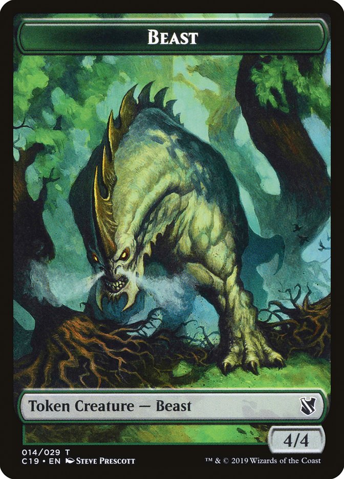 Beast (014) // Wurm Double-Sided Token [Commander 2019 Tokens] | Shuffle n Cut Hobbies & Games