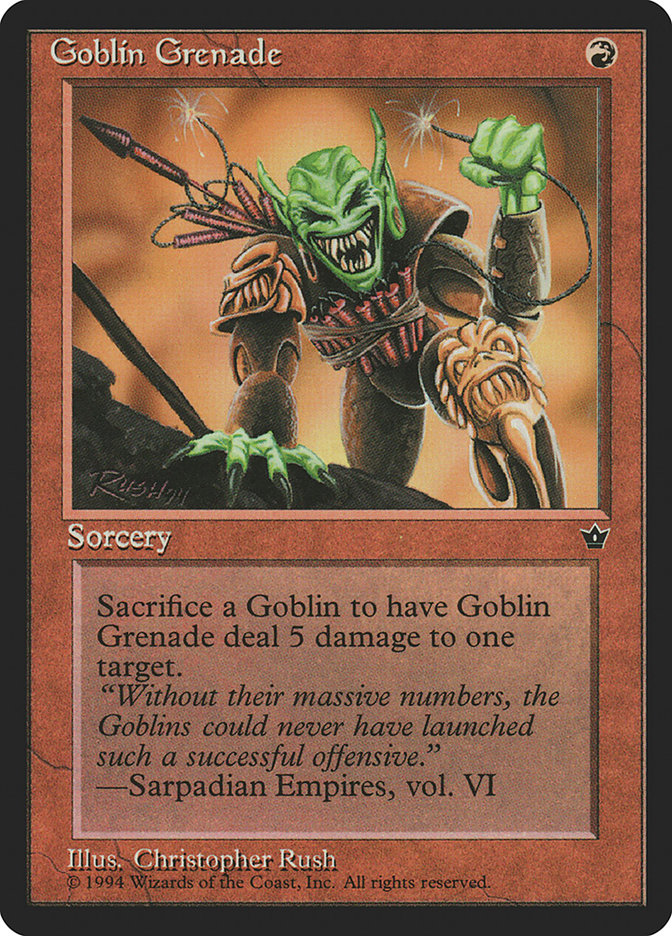 Goblin Grenade (Christopher Rush) [Fallen Empires] | Shuffle n Cut Hobbies & Games