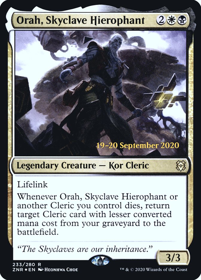 Orah, Skyclave Hierophant [Zendikar Rising Prerelease Promos] | Shuffle n Cut Hobbies & Games