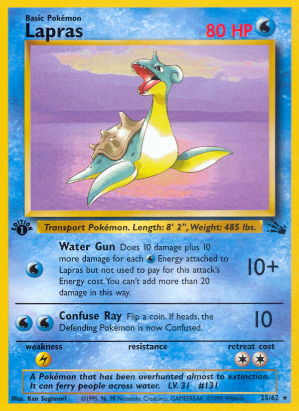 Lapras (25/62) [Fossil 1st Edition] | Shuffle n Cut Hobbies & Games