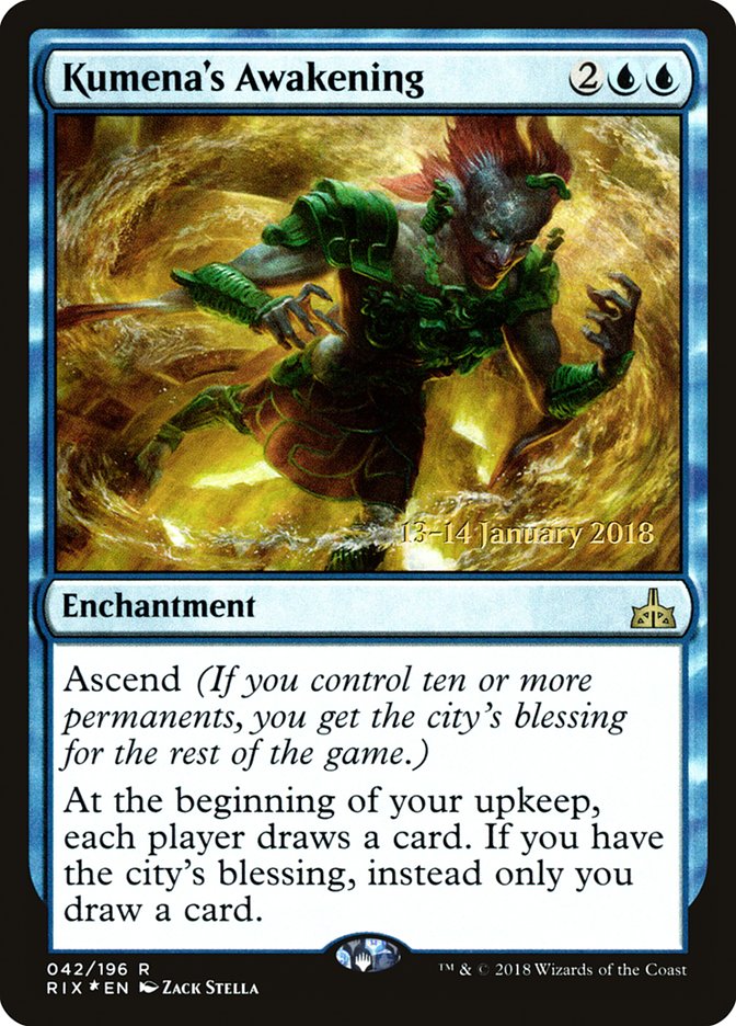 Kumena's Awakening [Rivals of Ixalan Prerelease Promos] | Shuffle n Cut Hobbies & Games