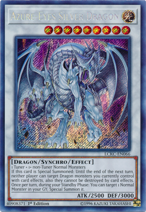 Azure-Eyes Silver Dragon [LCKC-EN066] Secret Rare | Shuffle n Cut Hobbies & Games