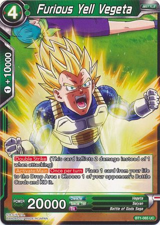 Furious Yell Vegeta [BT1-065] | Shuffle n Cut Hobbies & Games