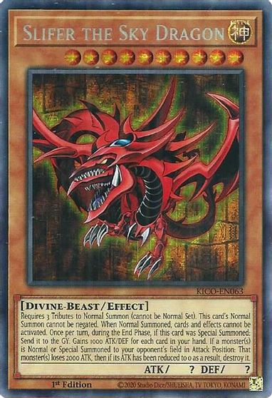 Slifer the Sky Dragon [KICO-EN063] Secret Pharaoh’s Rare | Shuffle n Cut Hobbies & Games