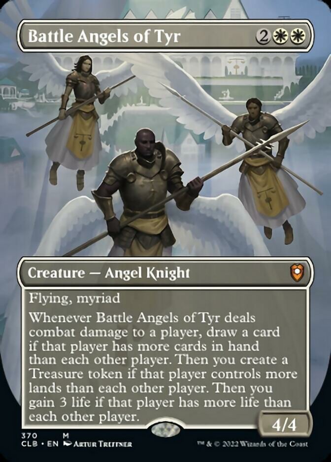 Battle Angels of Tyr (Borderless Alternate Art) [Commander Legends: Battle for Baldur's Gate] | Shuffle n Cut Hobbies & Games