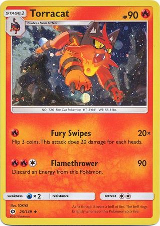 Torracat (25/149) (Cosmos Holo) [Sun & Moon: Base Set] | Shuffle n Cut Hobbies & Games