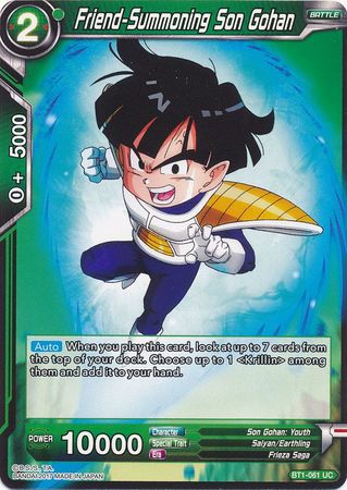 Friend-Summoning Son Gohan [BT1-061] | Shuffle n Cut Hobbies & Games