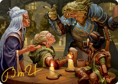 You Meet in a Tavern Art Card (Gold-Stamped Signature) [Dungeons & Dragons: Adventures in the Forgotten Realms Art Series] | Shuffle n Cut Hobbies & Games