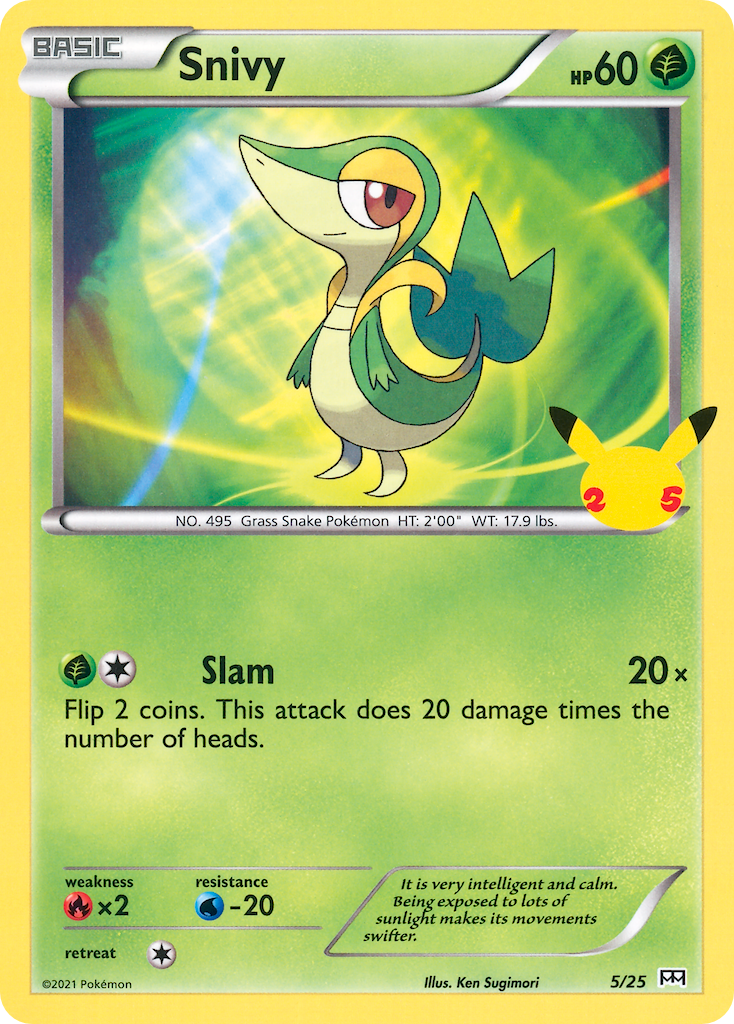 Snivy (5/25) [McDonald's 25th Anniversary] | Shuffle n Cut Hobbies & Games