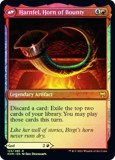 Birgi, God of Storytelling // Harnfel, Horn of Bounty [Kaldheim Prerelease Promos] | Shuffle n Cut Hobbies & Games