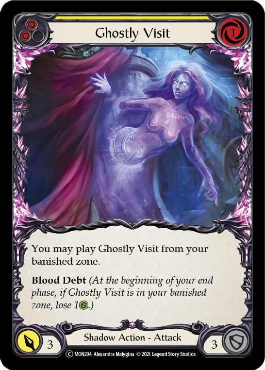 Ghostly Visit (Yellow) (Rainbow Foil) [U-MON204-RF] Unlimited Edition Rainbow Foil | Shuffle n Cut Hobbies & Games