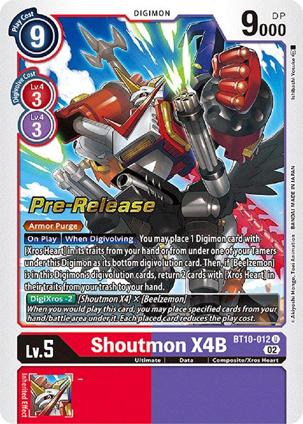 Shoutmon X4B [BT10-012] [Xros Encounter Pre-Release Cards] | Shuffle n Cut Hobbies & Games