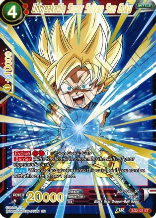 Unbreakable Super Saiyan Son Goku (Gold Stamped) (SD2-03) [Mythic Booster] | Shuffle n Cut Hobbies & Games