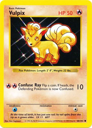 Vulpix (68/102) [Base Set Shadowless Unlimited] | Shuffle n Cut Hobbies & Games