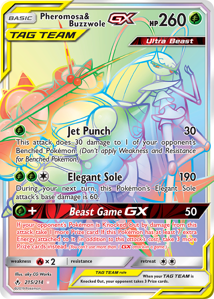 Pheromosa & Buzzwole GX (215/214) [Sun & Moon: Unbroken Bonds] | Shuffle n Cut Hobbies & Games