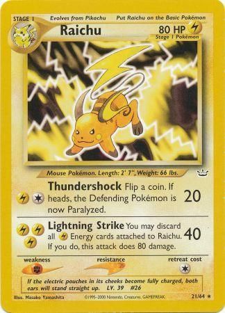 Raichu (21/64) [Neo Revelation Unlimited] | Shuffle n Cut Hobbies & Games