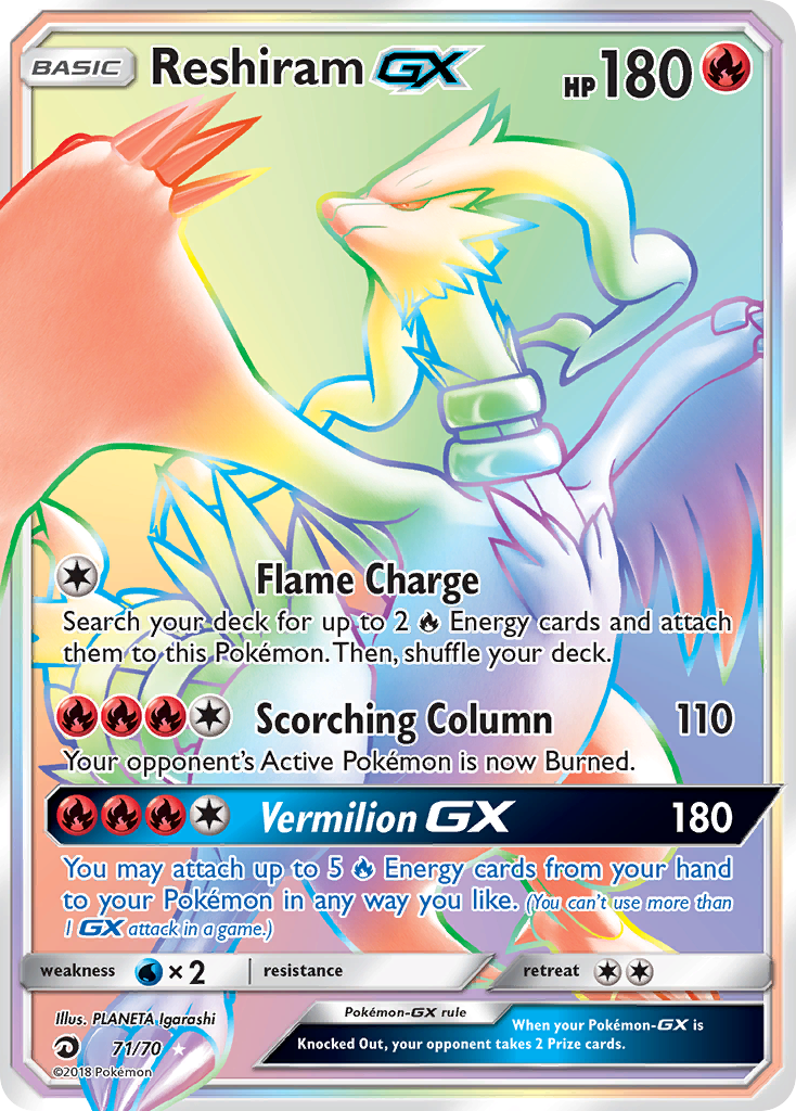 Reshiram GX (71/70) [Sun & Moon: Dragon Majesty] | Shuffle n Cut Hobbies & Games