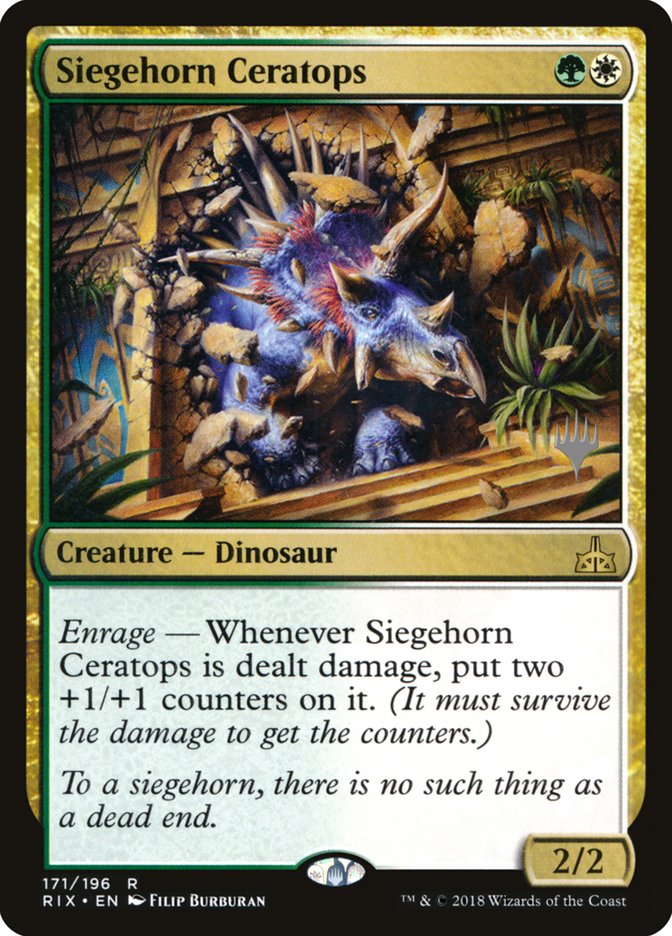 Siegehorn Ceratops (Promo Pack) [Rivals of Ixalan Promos] | Shuffle n Cut Hobbies & Games