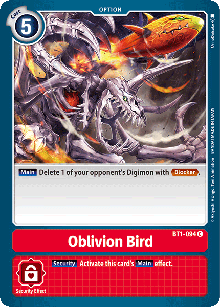 Oblivion Bird [BT1-094] [Release Special Booster Ver.1.0] | Shuffle n Cut Hobbies & Games