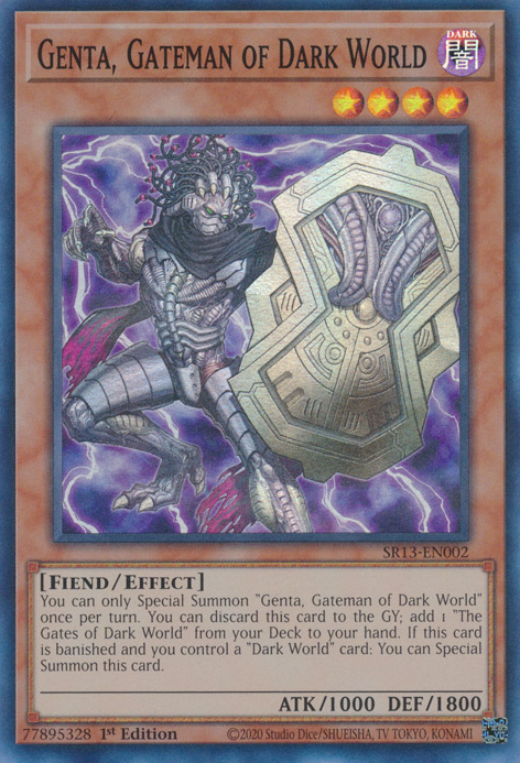 Genta, Gateman of Dark World [SR13-EN002] Super Rare | Shuffle n Cut Hobbies & Games