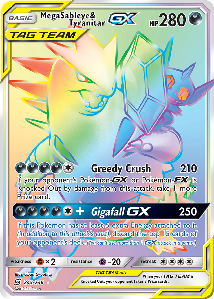 Mega Sableye & Tyranitar GX (245/236) [Sun & Moon: Unified Minds] | Shuffle n Cut Hobbies & Games