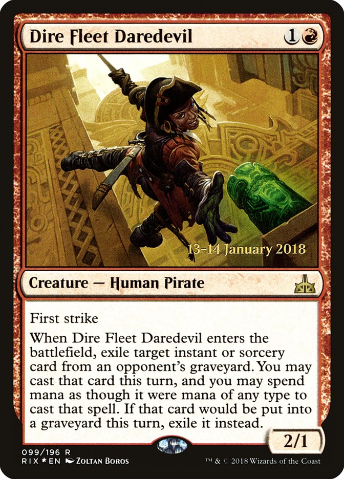 Dire Fleet Daredevil [Rivals of Ixalan Prerelease Promos] | Shuffle n Cut Hobbies & Games