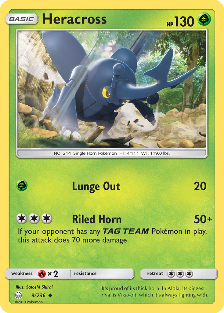 Heracross (9/236) [Sun & Moon: Cosmic Eclipse] | Shuffle n Cut Hobbies & Games